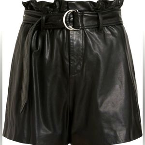 High Waisted Leather Shorts